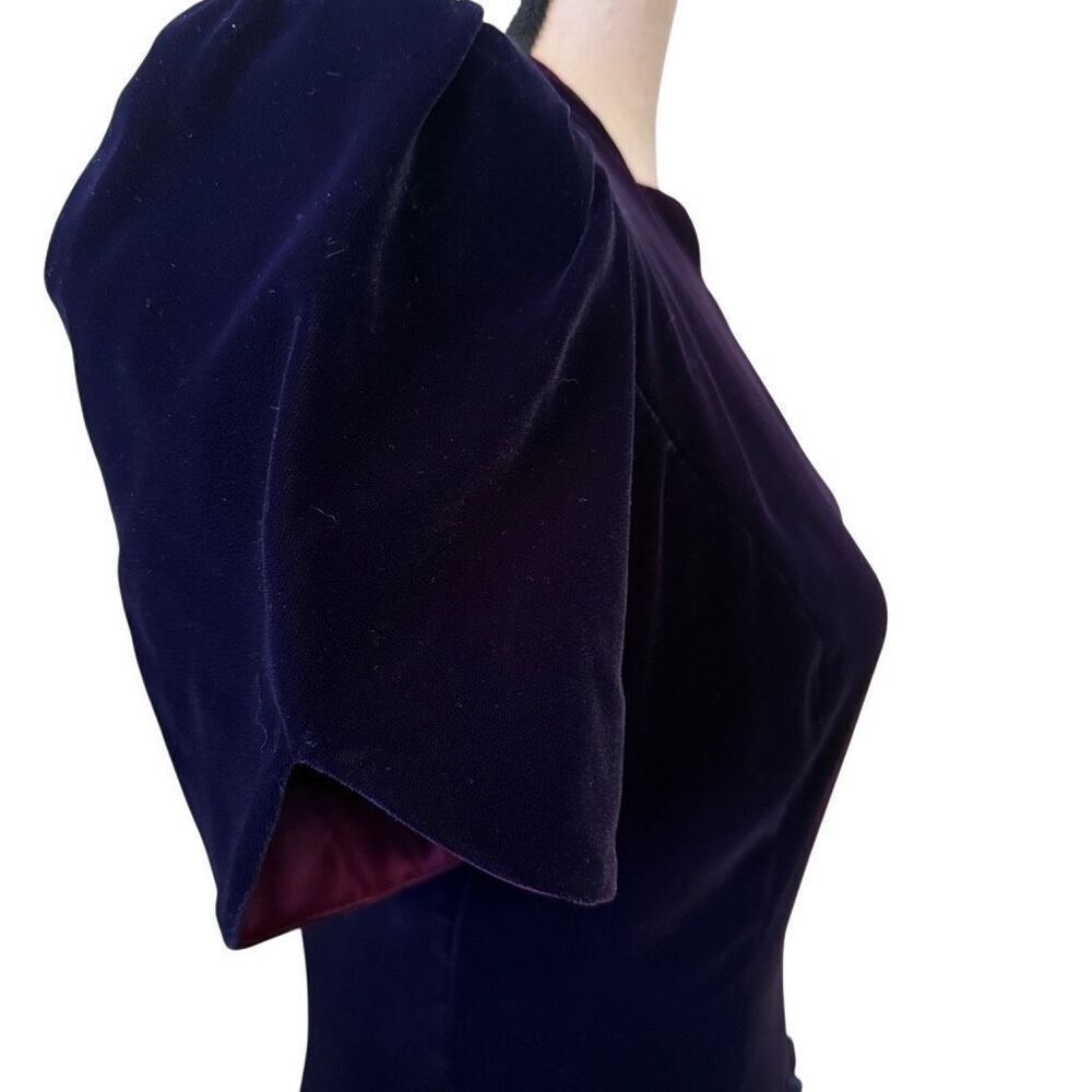 Vtg Niki Originals Purple Velvet and Satin Romantic Dropped Waist Dress Sz 6 - Picture 4 of 16